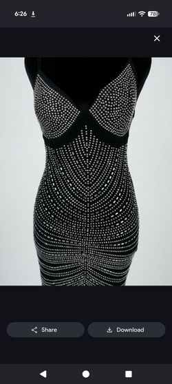 Size Medium. Black Rhinestone Embellished Bodycon Mini Dress