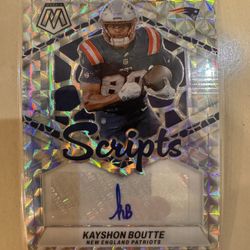 2024 Mosaic Kayshon Boutte Rookie Scripts Auto New England Patriots #SC-KBO 