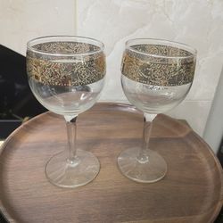 Culver Tyrol Wine Glass 22 -Karat Gold Encrusted