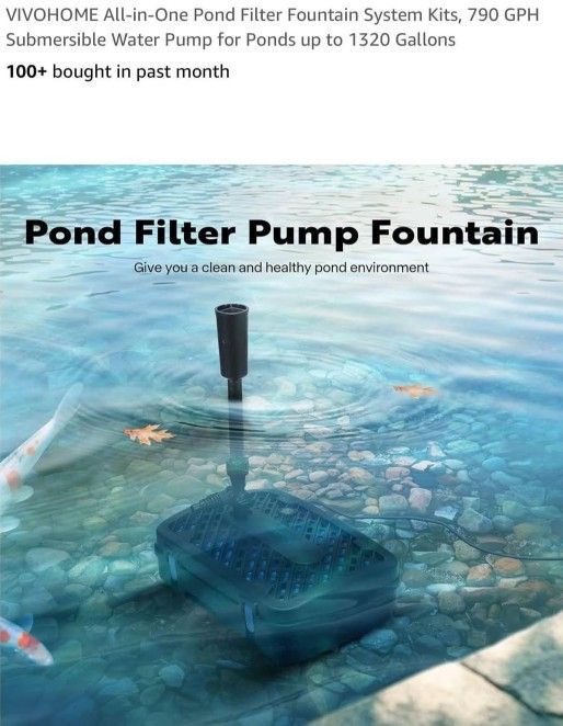 660 GPH POND FILTER
WITH FOUNTAIN