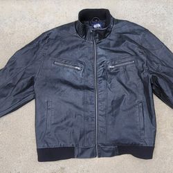 Vtg Route 66 Faux Leather Moto Jacket