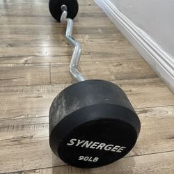 90 Lb. Fixed Curl Bar NEW 