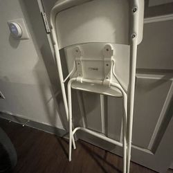 Two White Folding Bar Chairs (x2)