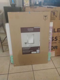 BRAND NEW IN BOX Home Decorators Collection 24 in.​ W x 35 in.​ H Rectangular Plastic Framed Wall Bathroom Vanity Mirror in Brushed Nickel