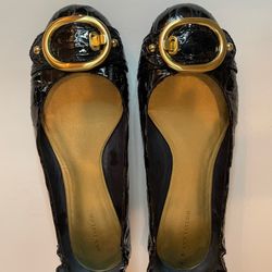 Ann Taylor Black Patent Ballet Flats