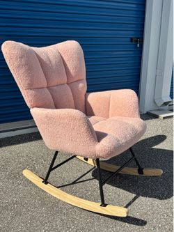 Rocking chair nursery rocker pink sherpa
