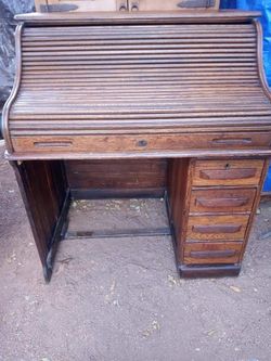 Oak roll top desk