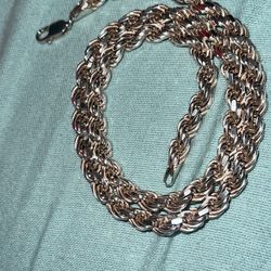 Thick Rope Chain 18inc Real Sliver