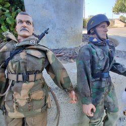 Vintage Military Action Figures 12" And Accessories 