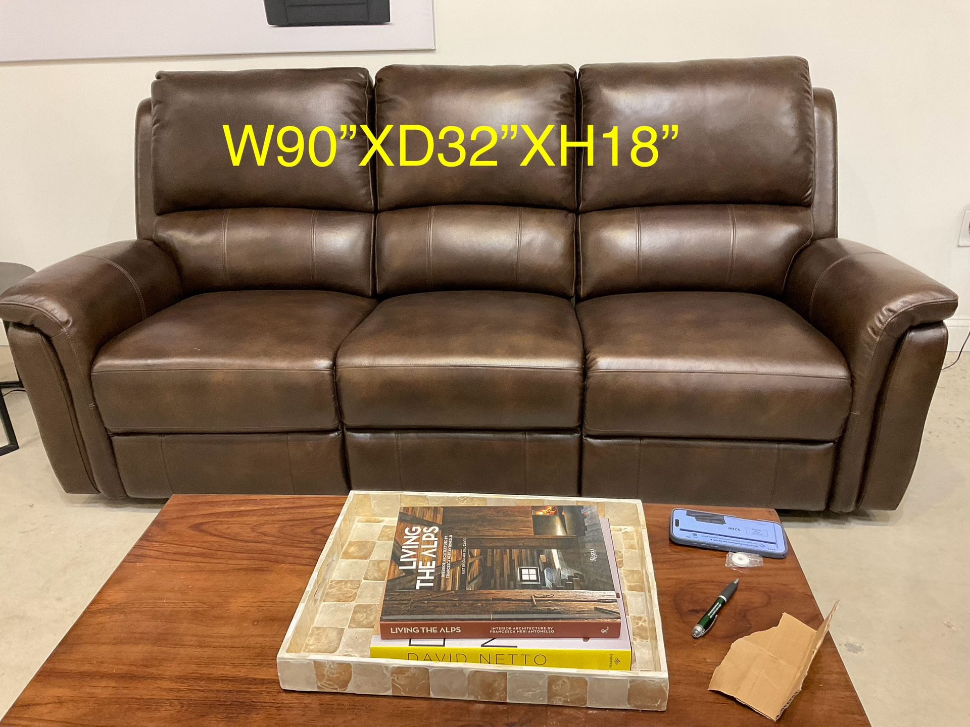 New Dual power recliner 3 seater sofa with power headrest