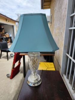 Free-  Crystal lamp with baby blue shade