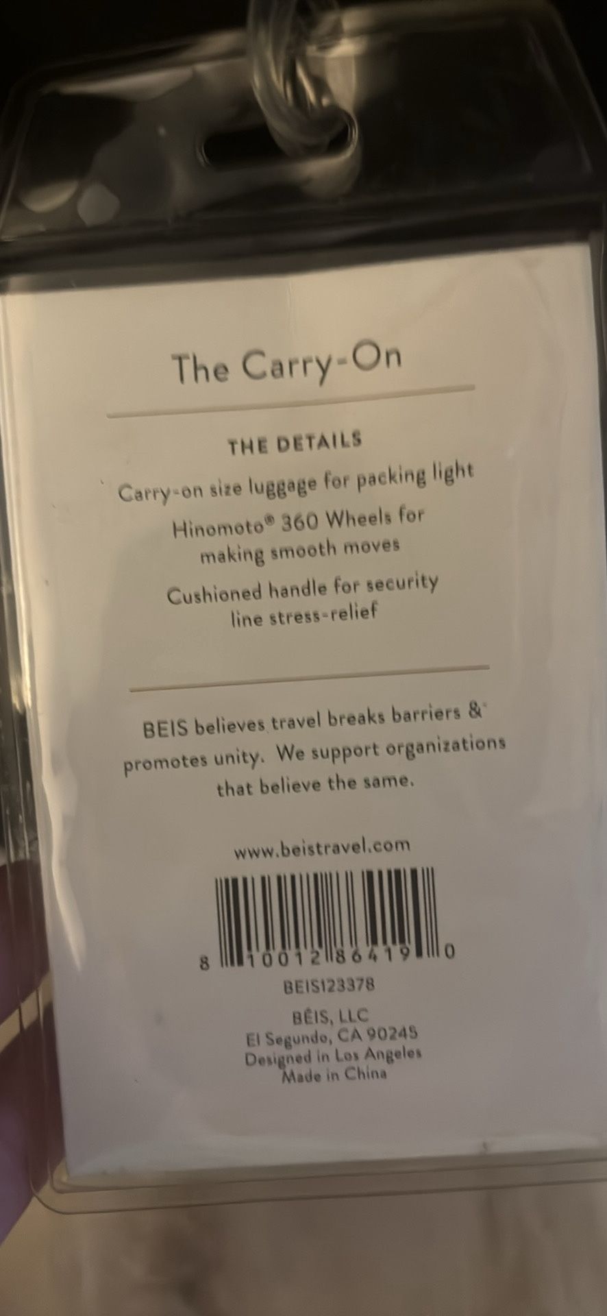Beis Luggage Carry On Black