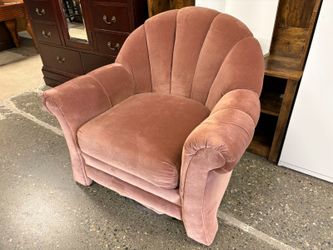 Dusty Orange Velvet Shell Back Arm Chair