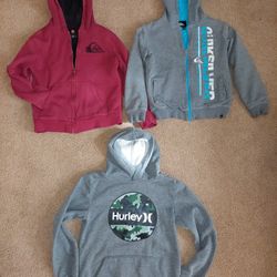 3 Hooded Sweatshirts Boy's Ages 8-10