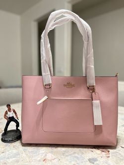 Coach Station Tote Bag CCD71 crossgrain leather/Gold/Carnation