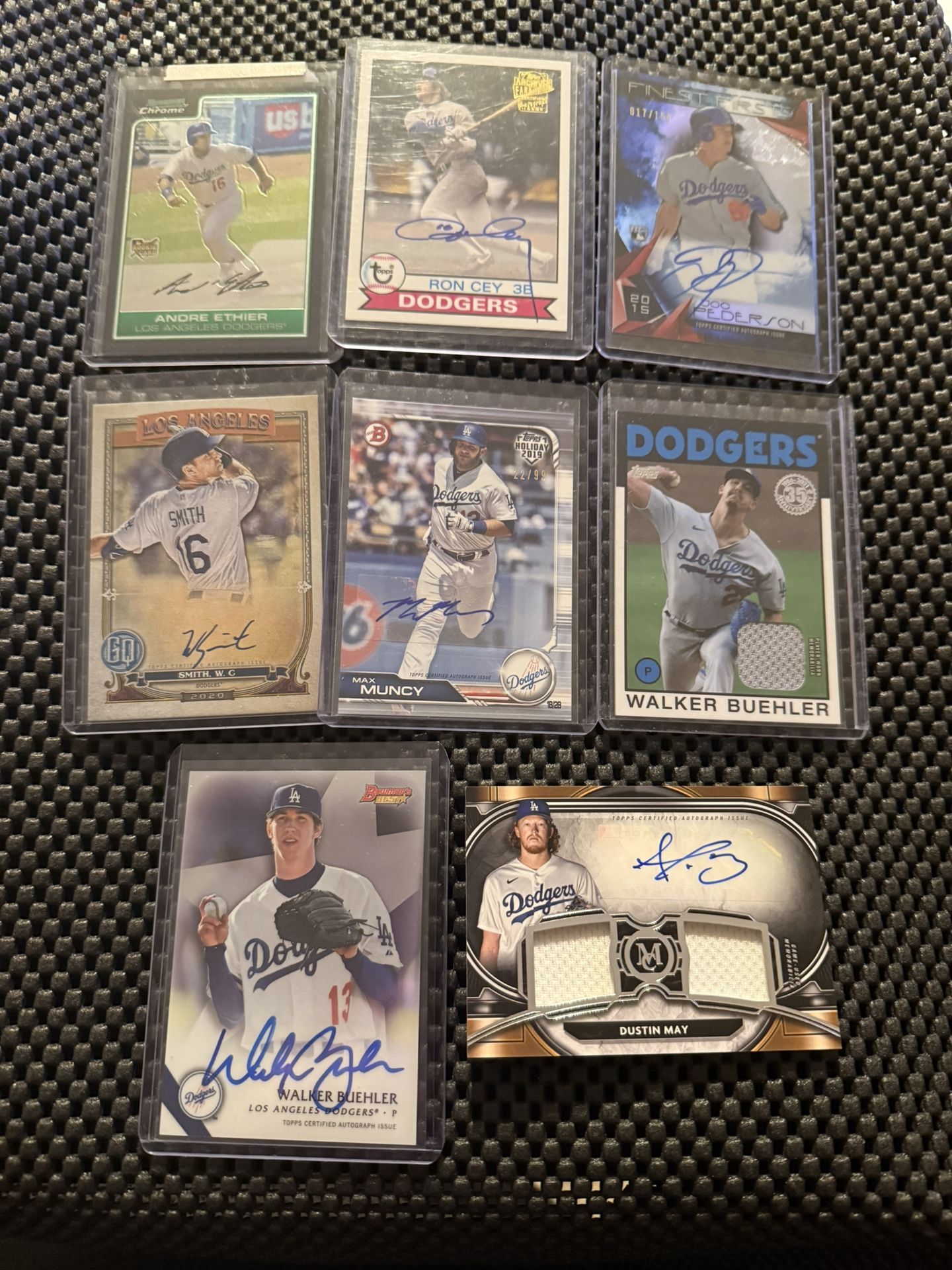 Dodgers autographs and relic patch cards