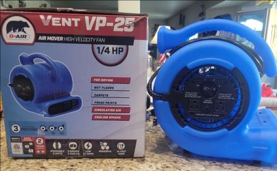 B-Air 1/4 HP Air Mover Blower Fan for Water Damage Restoration