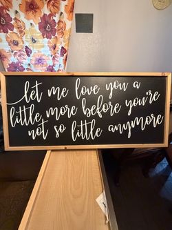 Wooden Framed Quote Sign for Nursery
