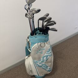 Complete Ladies Golf Set: Driver, Wood, Irons, Wedge Putter, bag, Ect.