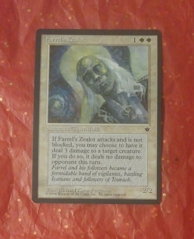 1994 MTG Farrel's Zealot Summon Townsfolk Fallen Empires Richard Kane-Ferguson Magic The Gathering Card Game Wizards Of The Coast Collectible