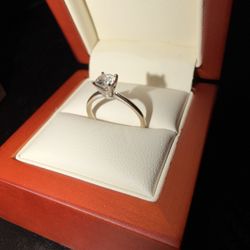 ✨ 14K White Gold Engagement Ring – 0.50ct Natural Diamond ✨
