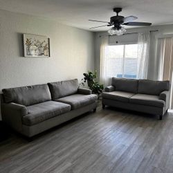 2 Piece Grey Sofa Set