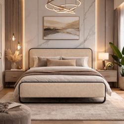 Queen Size Platform Metal Bed Frame 