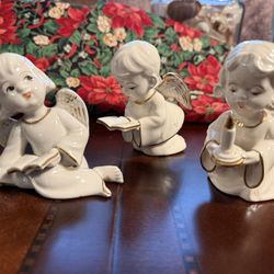 Vintage 50s Set of 3 Angel Figurines