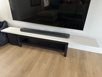 Heavy wood slab + bench