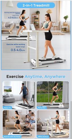 GOYOUTH 2 in 1 walking pad under desk treadmill