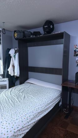 Grey full size Murphy bed