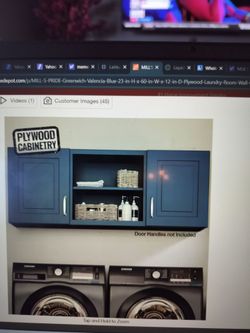 Greenwich Valencia blue 23 in H x 60 in w x 12 in D plywood laundry room wall cabinet
