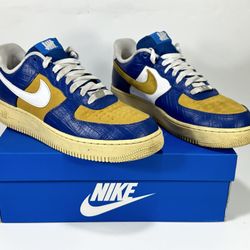 Nike Air Force 1 Low SP Undefeated 5 On It Blue Yellow Croc ~ DM8462-400 ~ 9.5