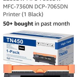 TN450 Toner Cartridge High Yield Replacement for Brother TN-450 TN420 with HL-2240D HL-2270DW HL-2280DW MFC-7860DW MFC-7360N DCP-7065DN Printer (1 Bla