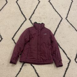 The North Face Flare Women's Down 550 RTO Ski Jacket Puffer gray fleece collar SIZE S MARRON PURPLE. Great condition. Make an offer! 