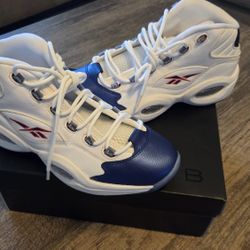 Reebok Question Mid Blue Toe (Size 10.5)