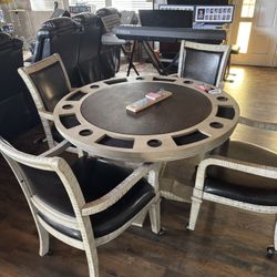 Poker Table With Four Chairs And Flip Over Top Surface Poker Table With Four Chairs And Flip Over Top Surface