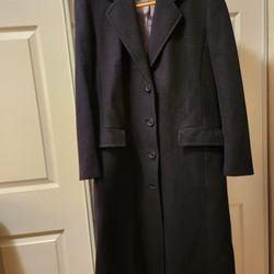 Navy Blue Wool Coat 10 T Womens