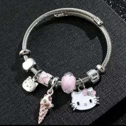 Hello Kitty Anime Sanrio Charm BraceletHello Kitty Pink Charm Bracelet