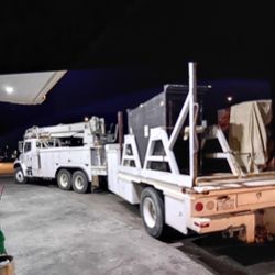 Reel Flat Bed Trailer. Hydraulic Breaks With A Pinal Hitch 