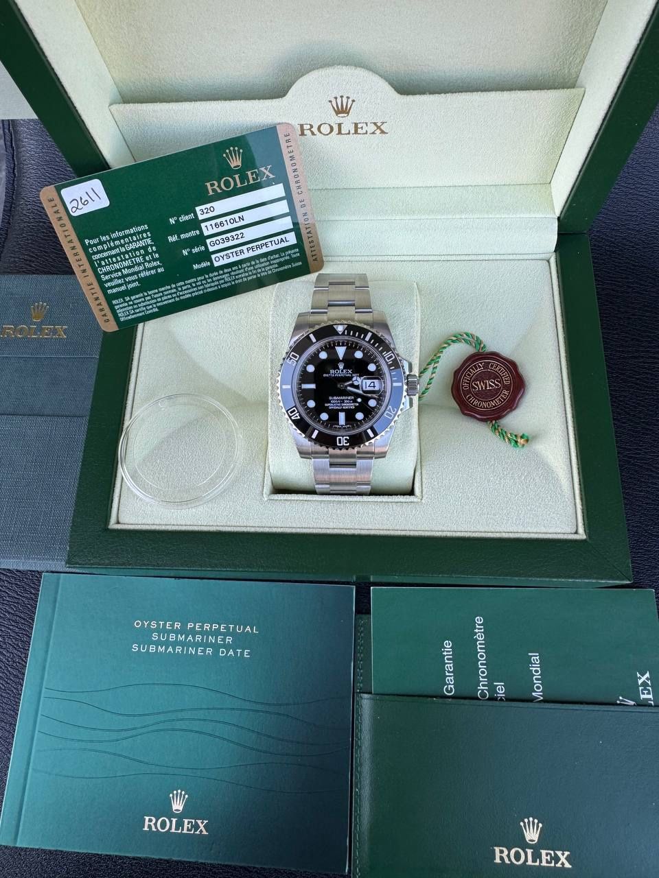 BRAND NEW STICKERED 2010 Rolex Submariner Date BLACK Ceramic 40mm