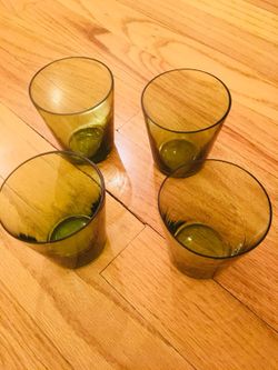 Shot glasses or green candle holders