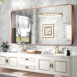 60” x 35”LUXURY PILOCOS Large Elongated Modern Aluminium Frame Bathroom Decorative Mirrors