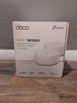 TP-Link Deco BE25 BE5000 Dual Band WiFi 7 Mesh Routers with 2.5Gbps Ports, MLO, VPN (2 Pack)
