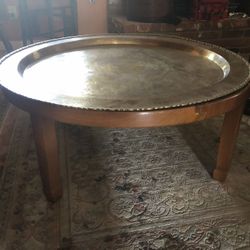 Vintage Mid Century antique brass coffee table