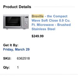 Breville Microwave Soft Closing Door