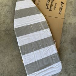 Whitmor Tabletop Ironing Board, Grey/White Striped Cover