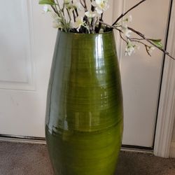 2 Large Green Floor Vases 40