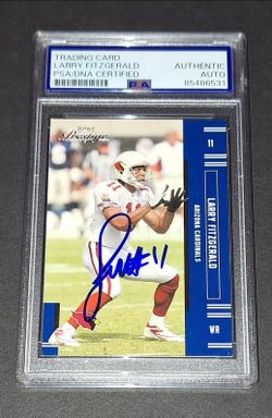 🔥 Larry Fitzgerald Autographed Card Arizona Cardinals Donruss PSA/DNA COA 🔥