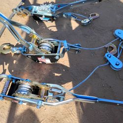 Three Cable Winch Pullers Two Of Them Goes Up To 4,000 Lb The Other One 2,000 Lb